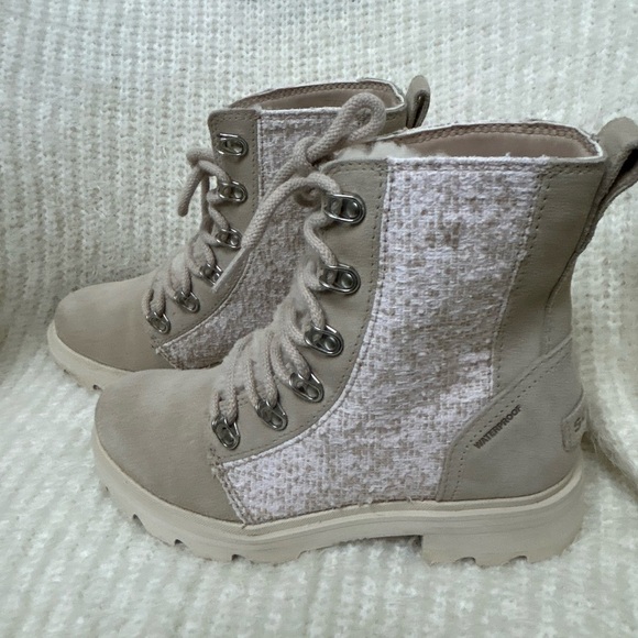 SOREL Lennox Lace cozy rain boots waterproof suede w/shearling tongue.Sz-7. D - Picture 3 of 16